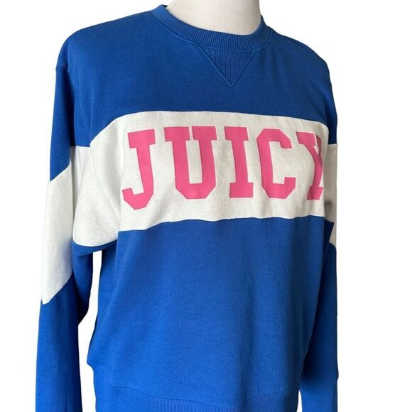 Juicy Couture Preppy Blue Y2K Pink Casual Relaxed Soft Crew Neck Sweater - Picture 4 of 5